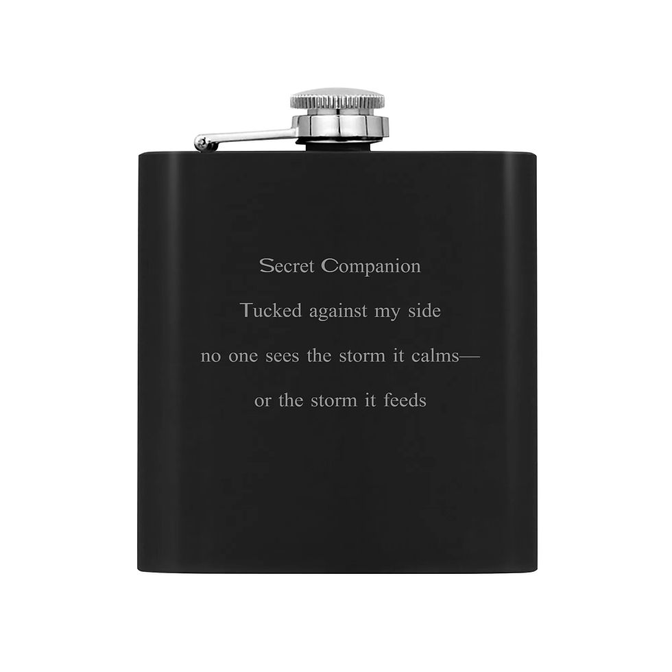 Thumbnail: Personalized Poetic Flask Set 7oz Black Stainless Steel with A Gift Box