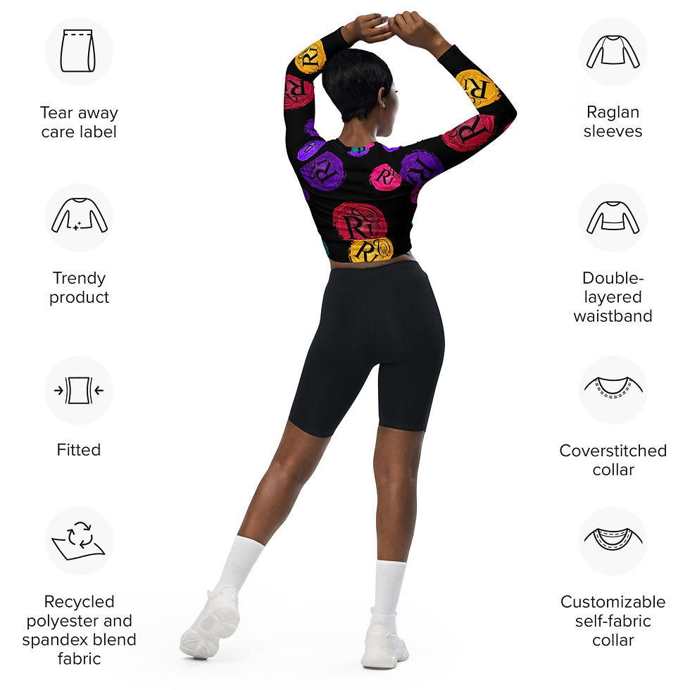 Miniatură: Official Realistic Poetry International long-sleeve crop top
