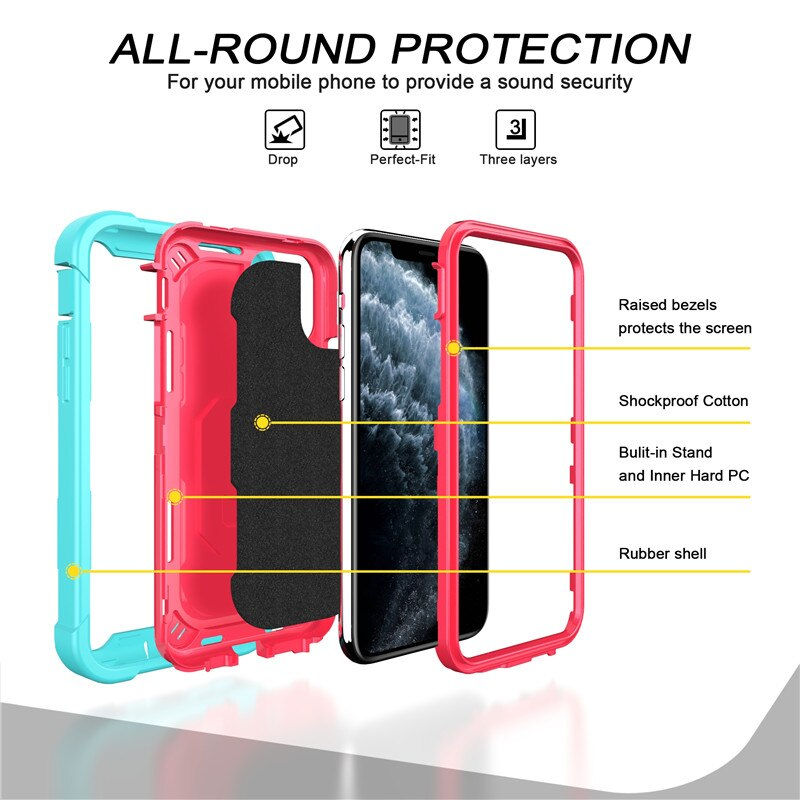 Miniatura: Rugged Shockproof Armor Bumper Phone Case For iPhone