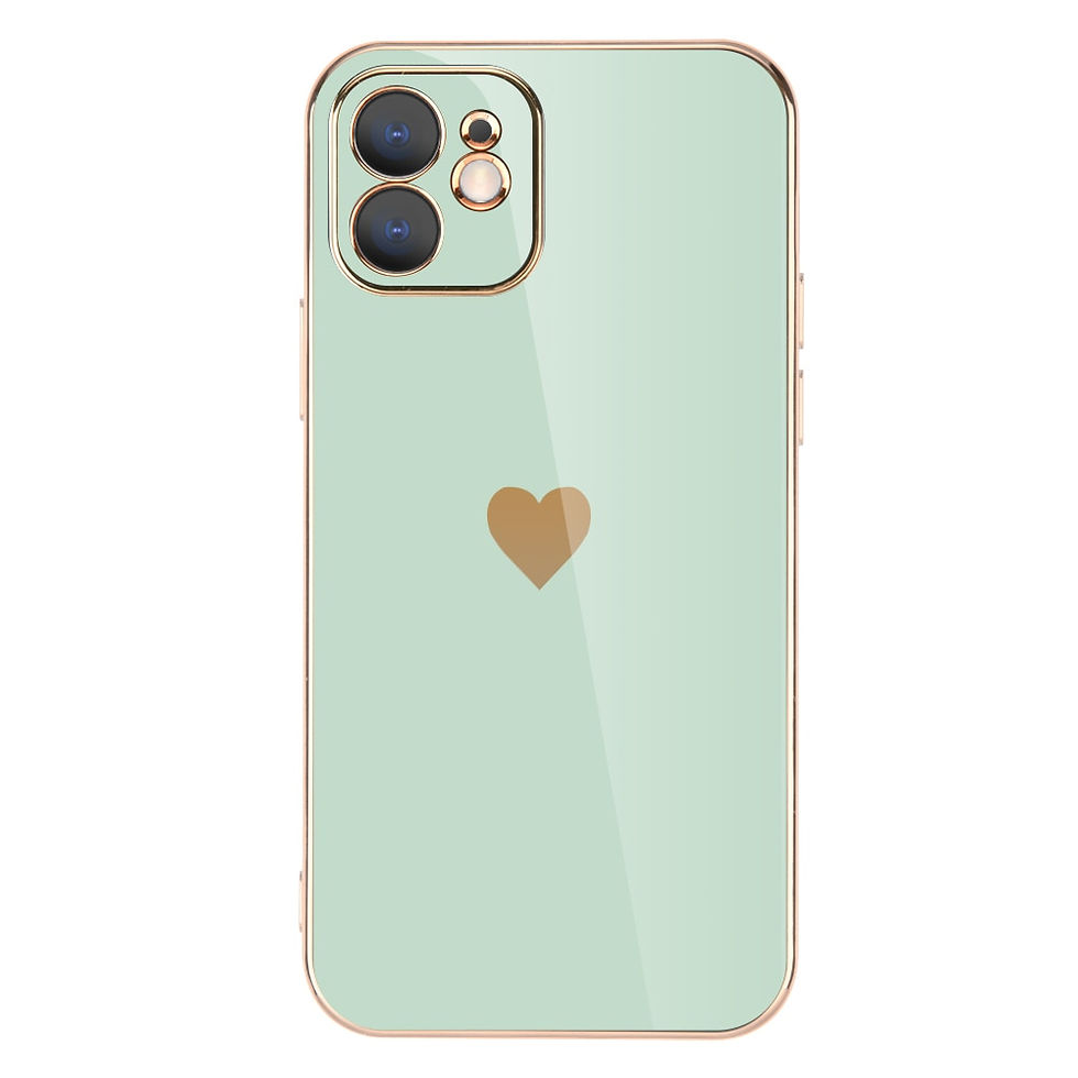 Thumbnail: Poetic Heart Solid Plating Lens Protection Phone Case For iPhone