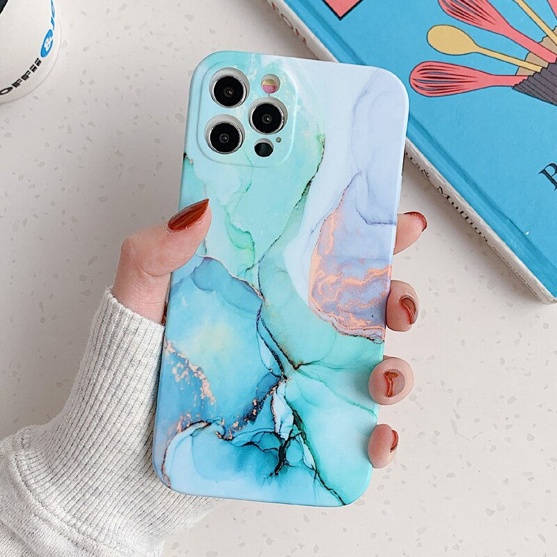 Thumbnail: Matte Marble Texture Stone Phone Case For iPhone