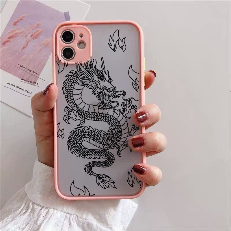 Thumbnail: Verse Dragon Pattern Phone Case For iPhone