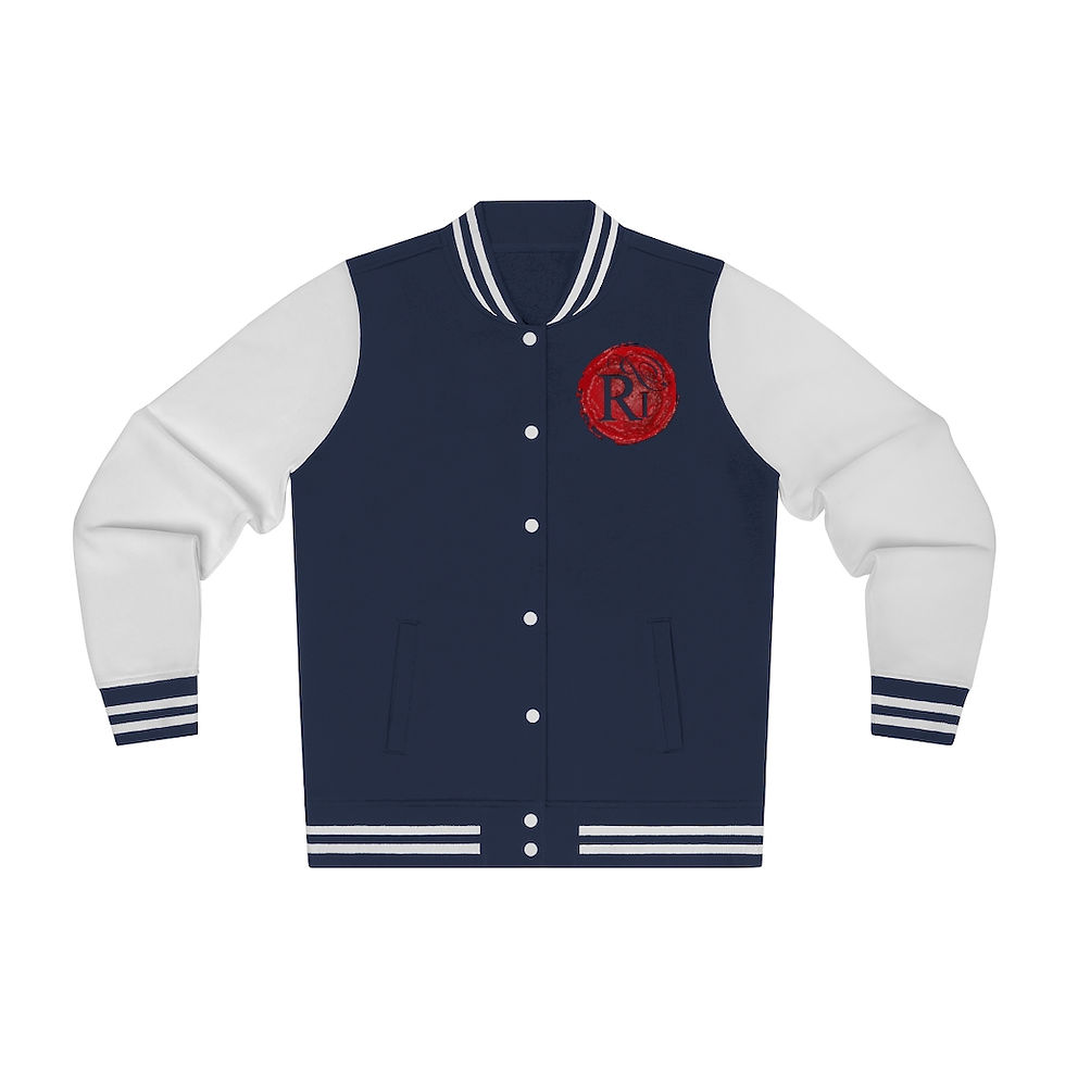 섬네일: Women's Realistic Poetry Varsity Jacket