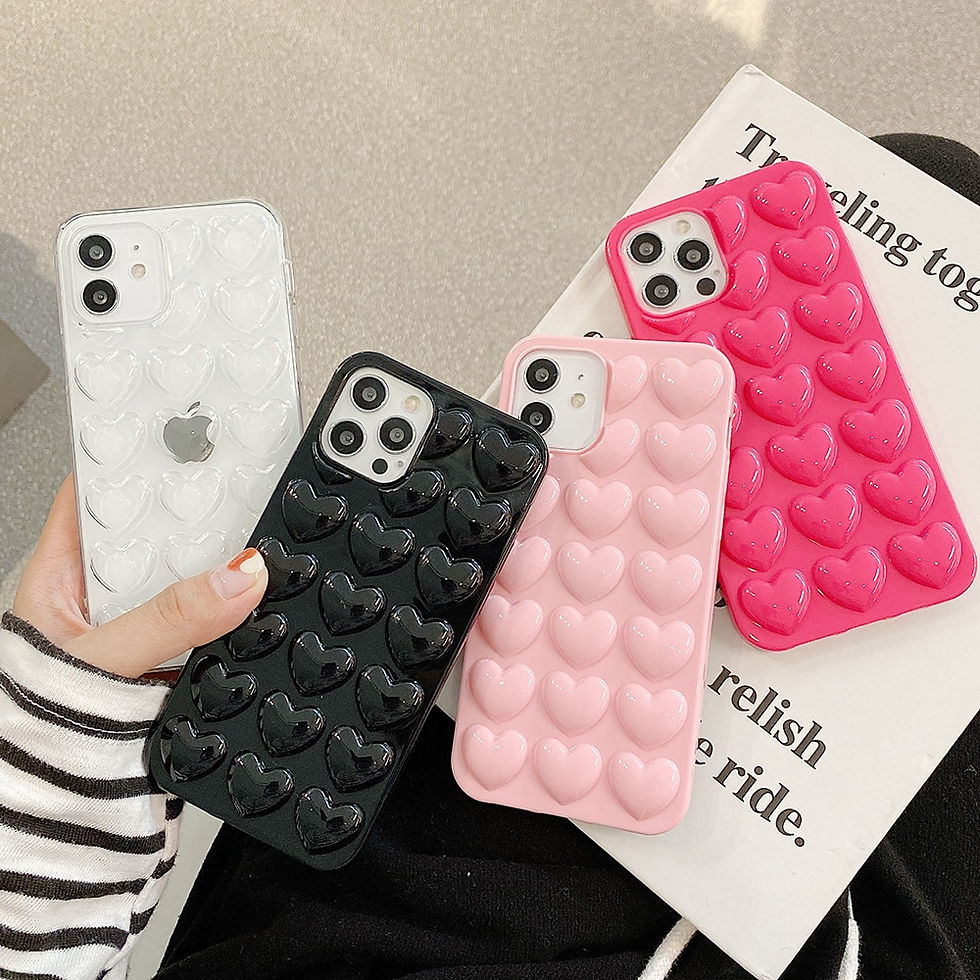 Thumbnail: 3D Love Heart Candy Color Phone Case For iPhone