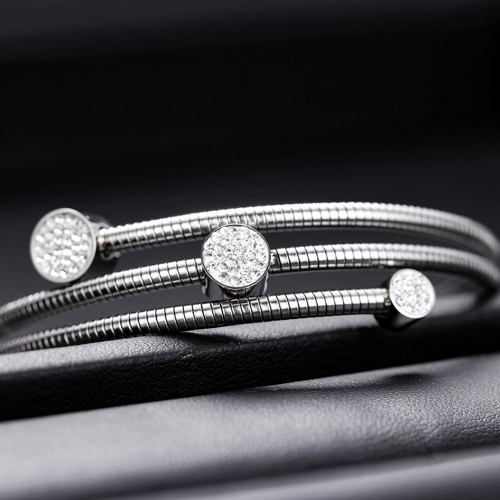 Miniatura: New Arrival High Quality Stainless Steel Charm Beaded Bangles