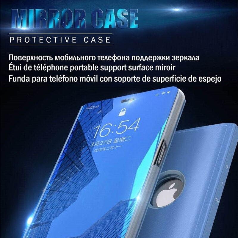 ภาพขนาดย่อ: Luxury Smart Mirror Flip Phone Case For iPhone