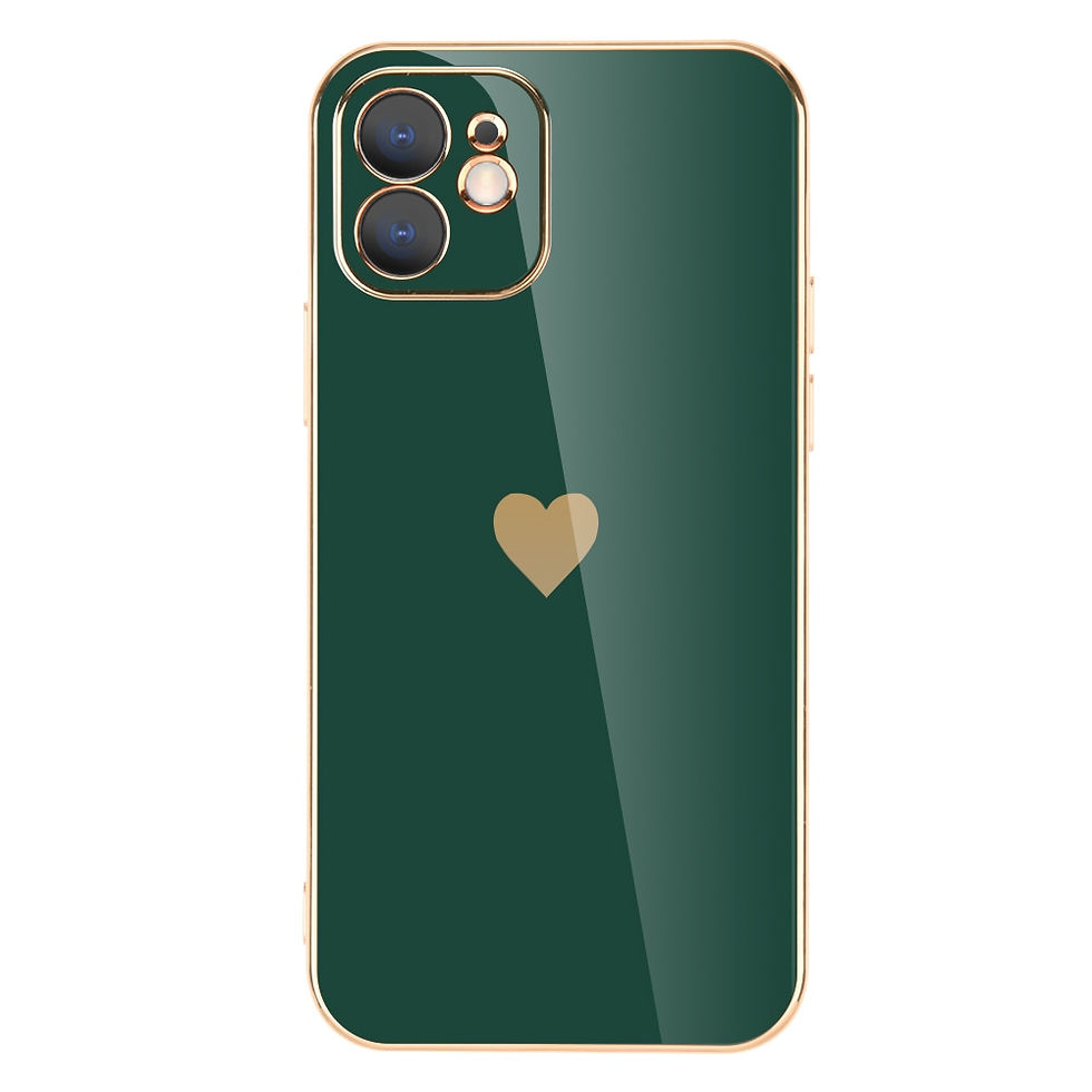 Thumbnail: Poetic Heart Solid Plating Lens Protection Phone Case For iPhone