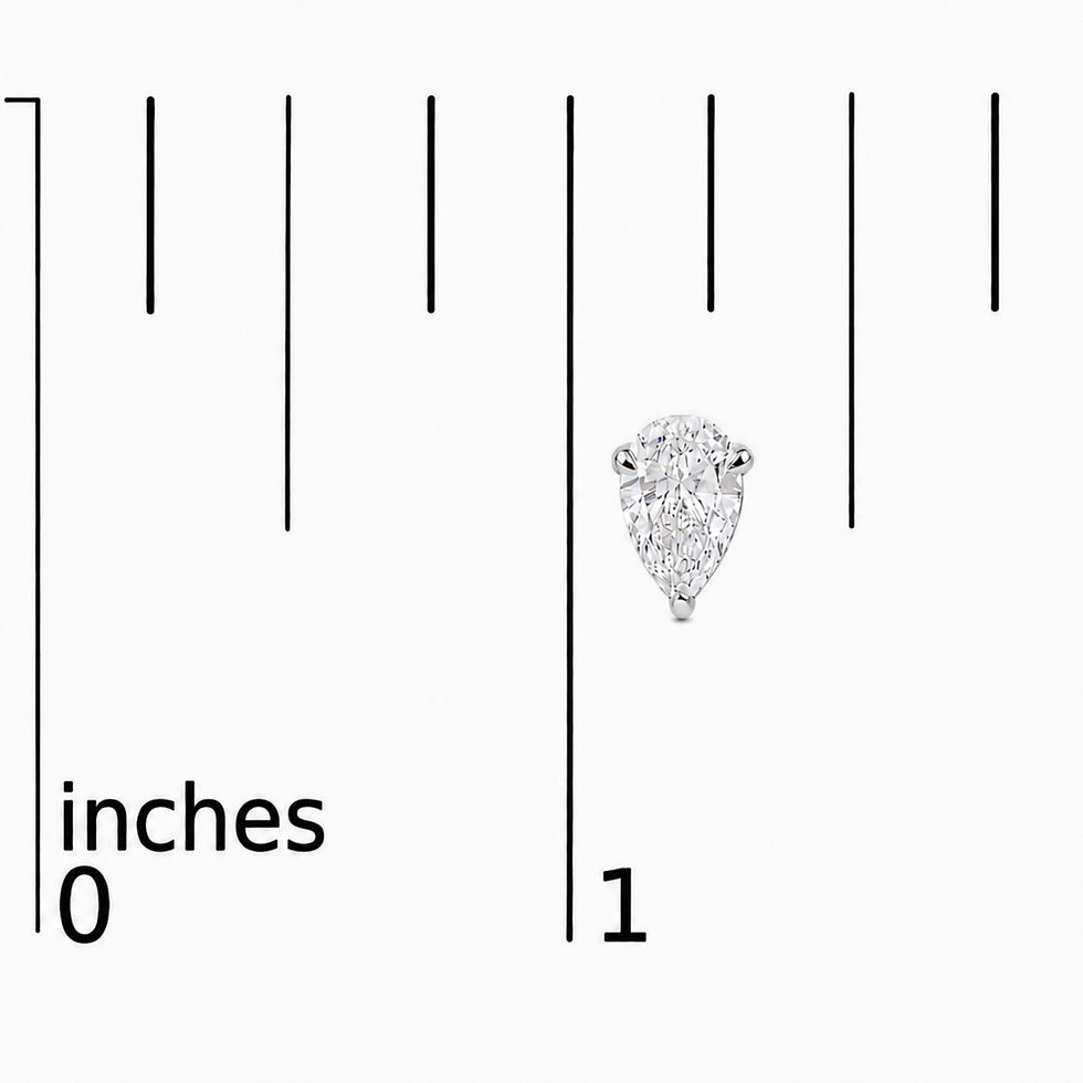 Thumbnail: 14K Gold Lab Grown Pear Shaped Solitaire Diamond Stud Earrings