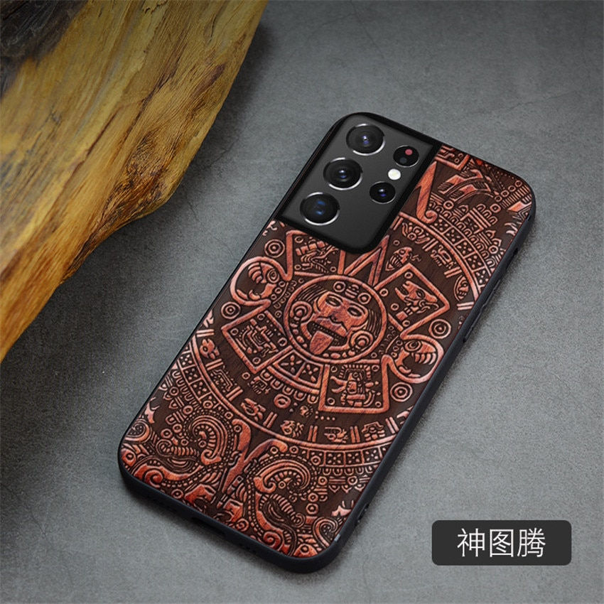 Thumbnail: Wood Cover Phone Case For Samsung S21 Ultra