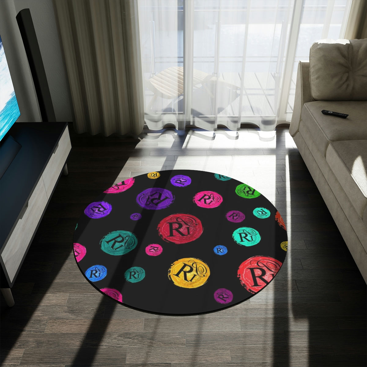 Realistic Poetry Round Rug