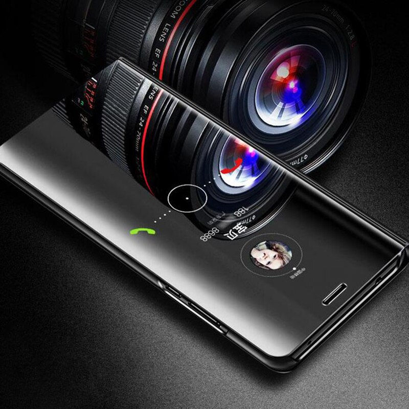 Thumbnail: Luxury Smart Mirror Flip Phone Case For iPhone