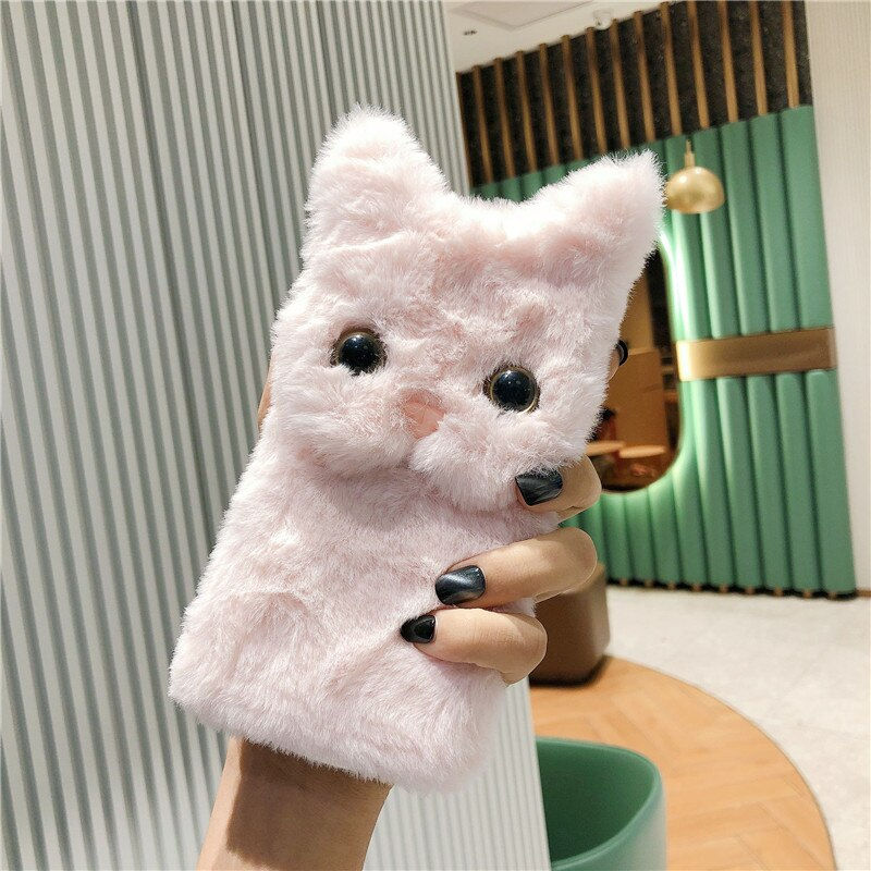 Thumbnail: Cute Fur Animal Phone Case for iPhone
