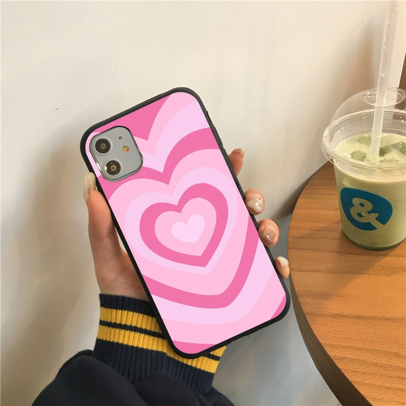 Thumbnail: Poetic Cute Hot rainbow Heart shape Love phone case For iphone