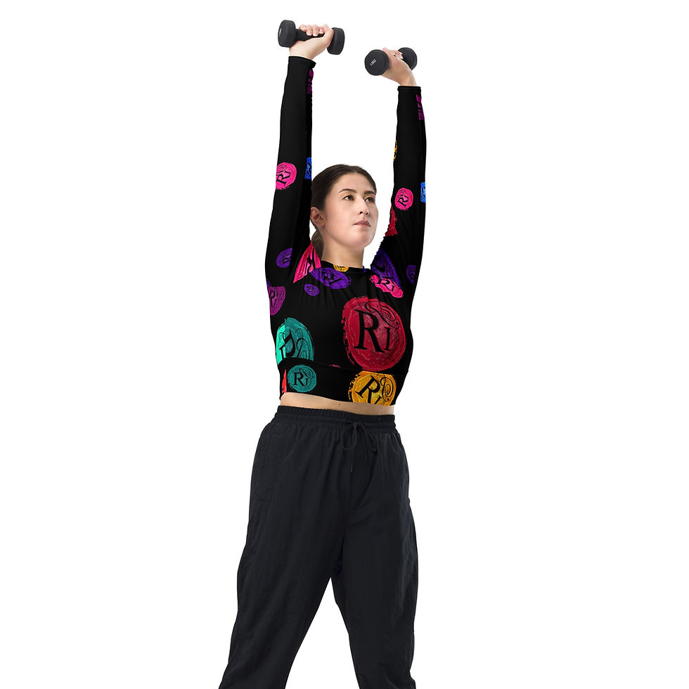 Thumbnail: Official Realistic Poetry International long-sleeve crop top