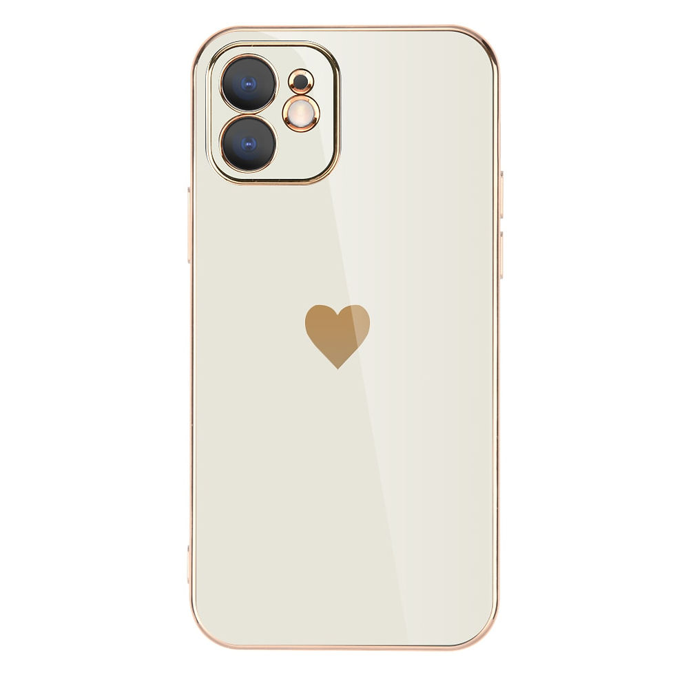 Thumbnail: Poetic Heart Solid Plating Lens Protection Phone Case For iPhone