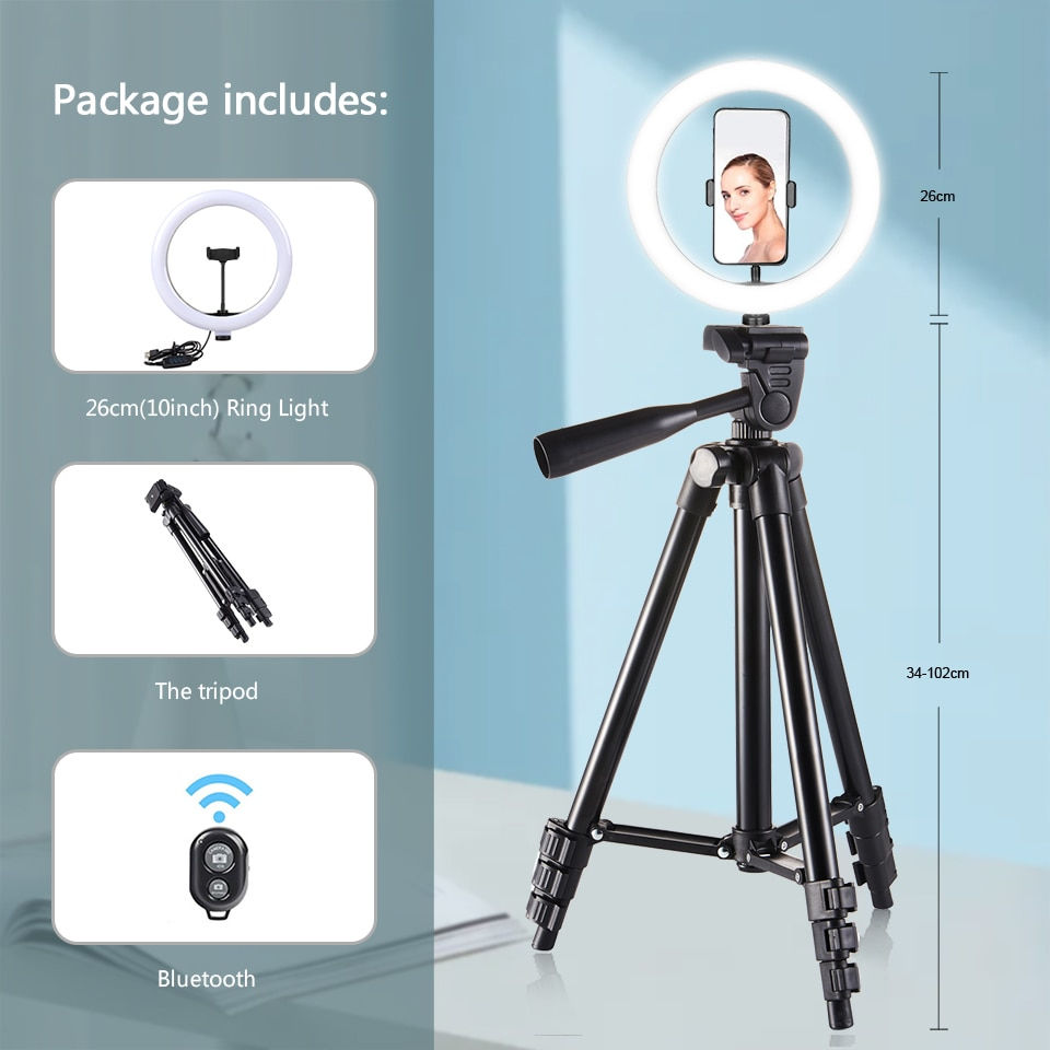 Thumbnail: Ringlight Led Selfie Ring Light Phone Remote Control 