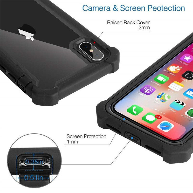 Thumbnail: Fashion Shockproof Bumper Transparent Case For iPhone