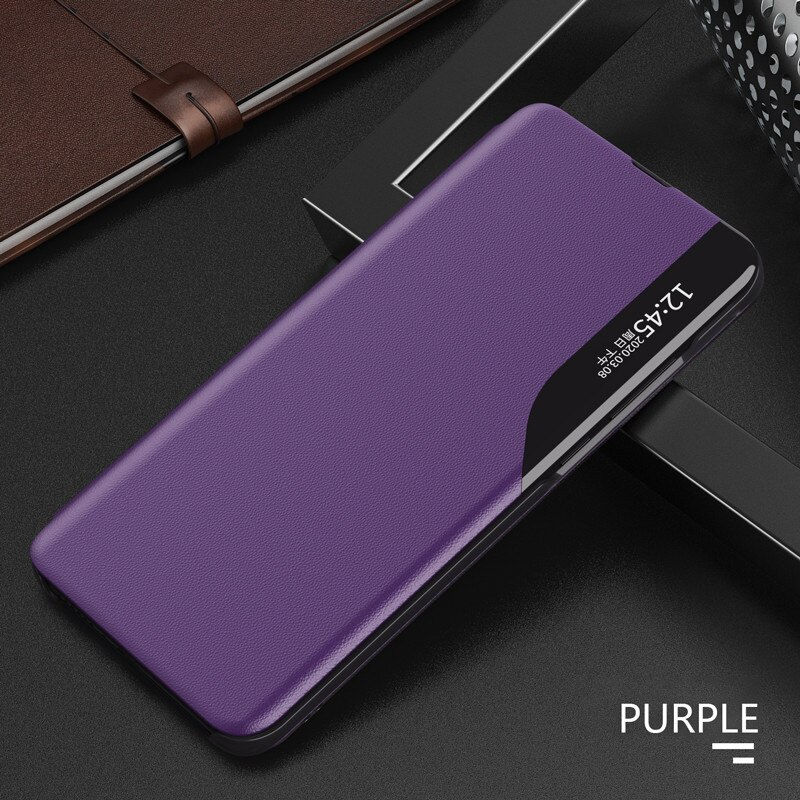 Thumbnail: Smart Window View Magnetic Leather Flip Case For Samsung Galaxy
