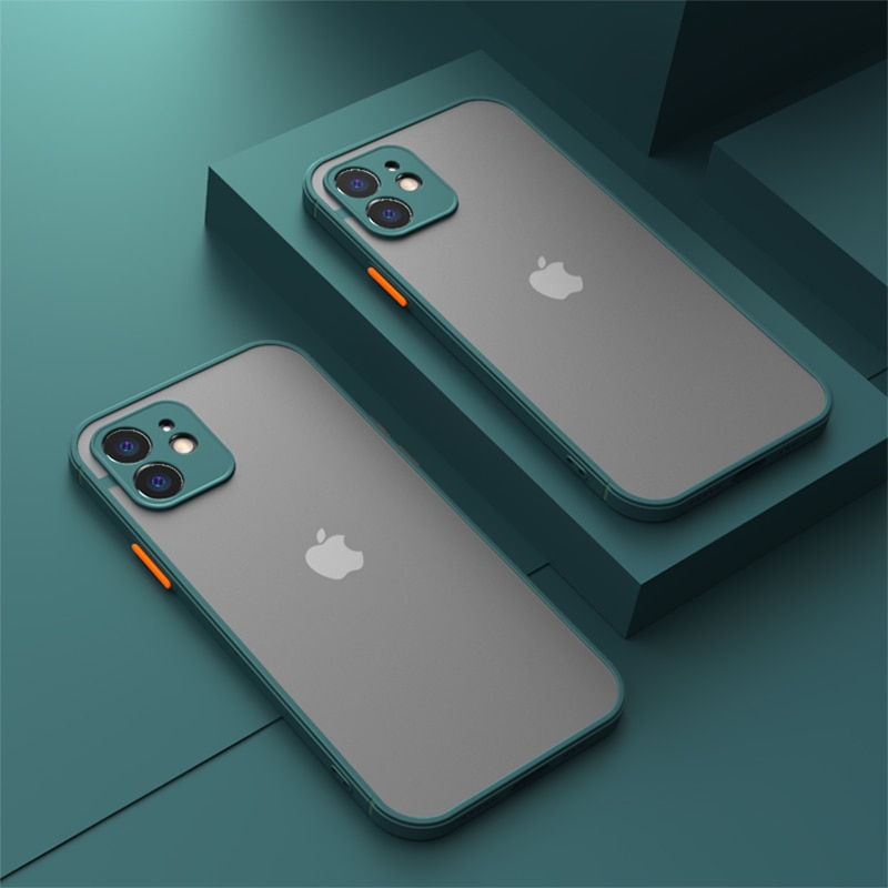Thumbnail: Luxury Shockproof Matte Bumper Phone Case For iPhone