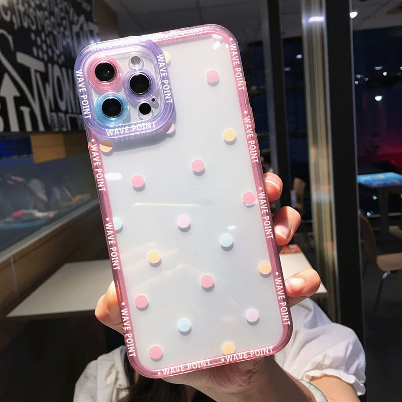 Thumbnail: Colorful Cute Poetry Dot Phone Case For iPhone
