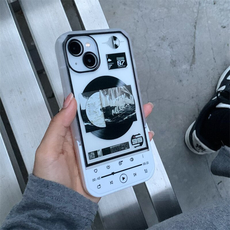 Thumbnail: Retro Cool CD Player Hidden Stand Phone Case For iphone