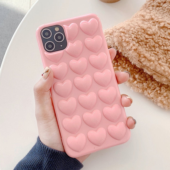 Thumbnail: 3D Love Heart Candy Color Phone Case for iPhone