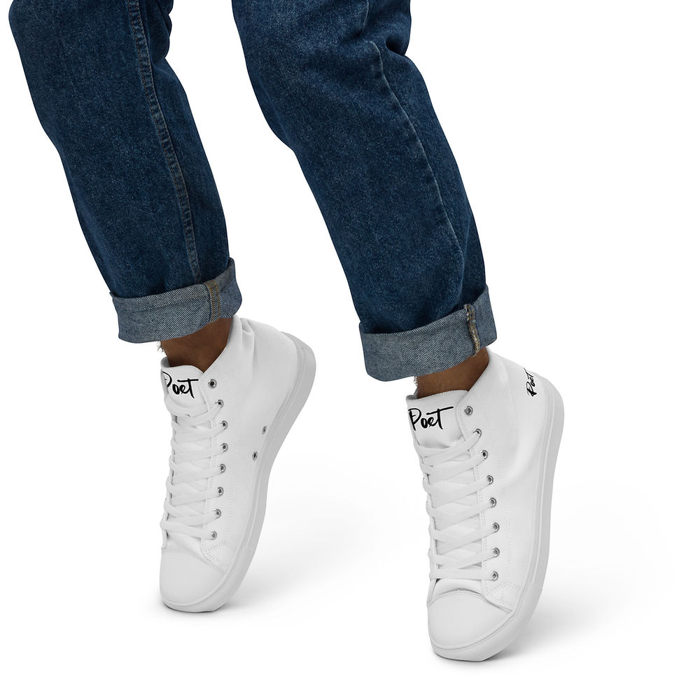 サムネイル： Exclusive Men’s Poetry high top canvas shoes