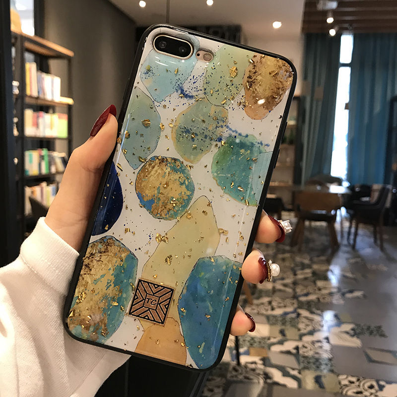 Thumbnail: Gold Foil Marble Bling Phone Case For iPhone