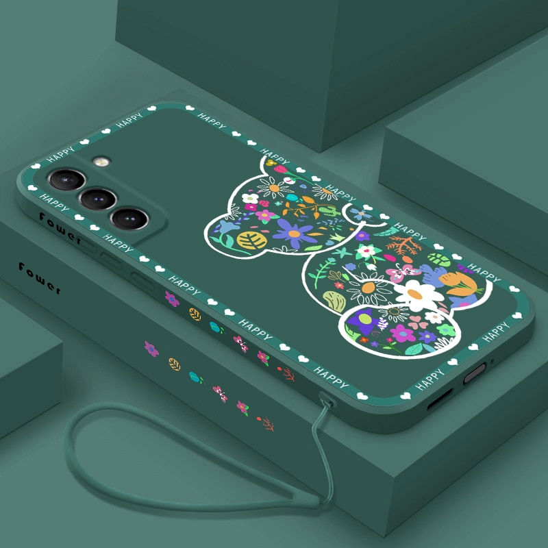 Thumbnail: Cute Flower Bear Silicone Case For Samsung Galaxy