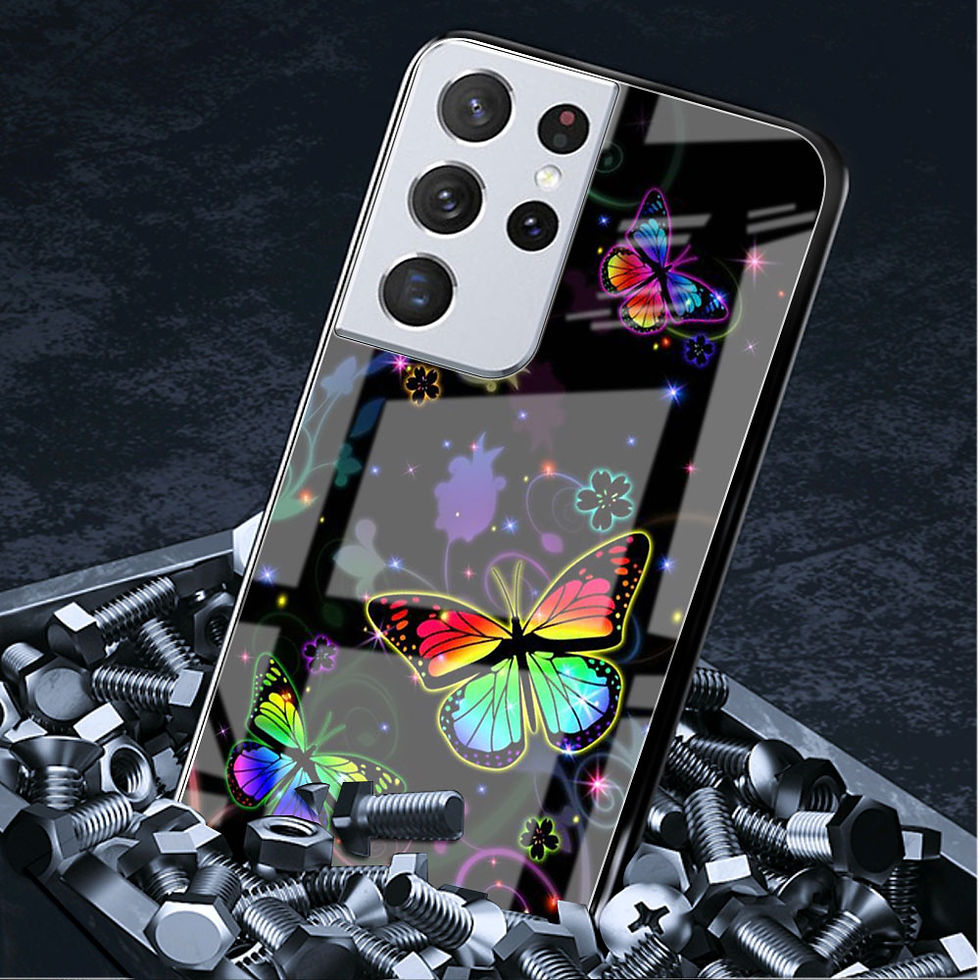 Thumbnail: Butterflies Shine Glass Case For Samsung Galaxy