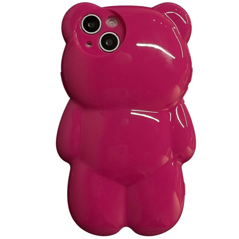 Miniatura: 3D Rose Red Bear Phone Case For iPhone