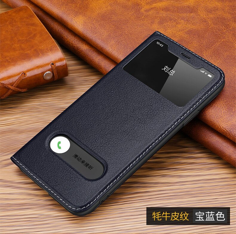 ภาพขนาดย่อ: Magnetic 100% Genuine Leather View Window Case for iPhone