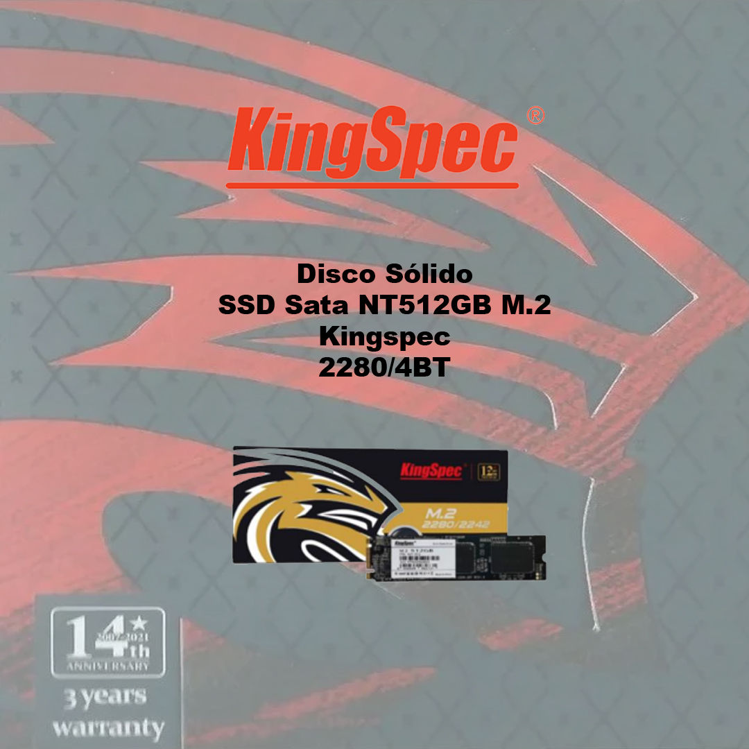 Disco Sólido SSD Sata NT512GB M.2 Kingspec 2280/4BT