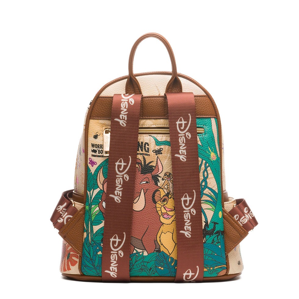 Thumbnail: Lion King - Pumbaa and Timon WondaPop 11" Vegan Leather Fashion Mini Backpack