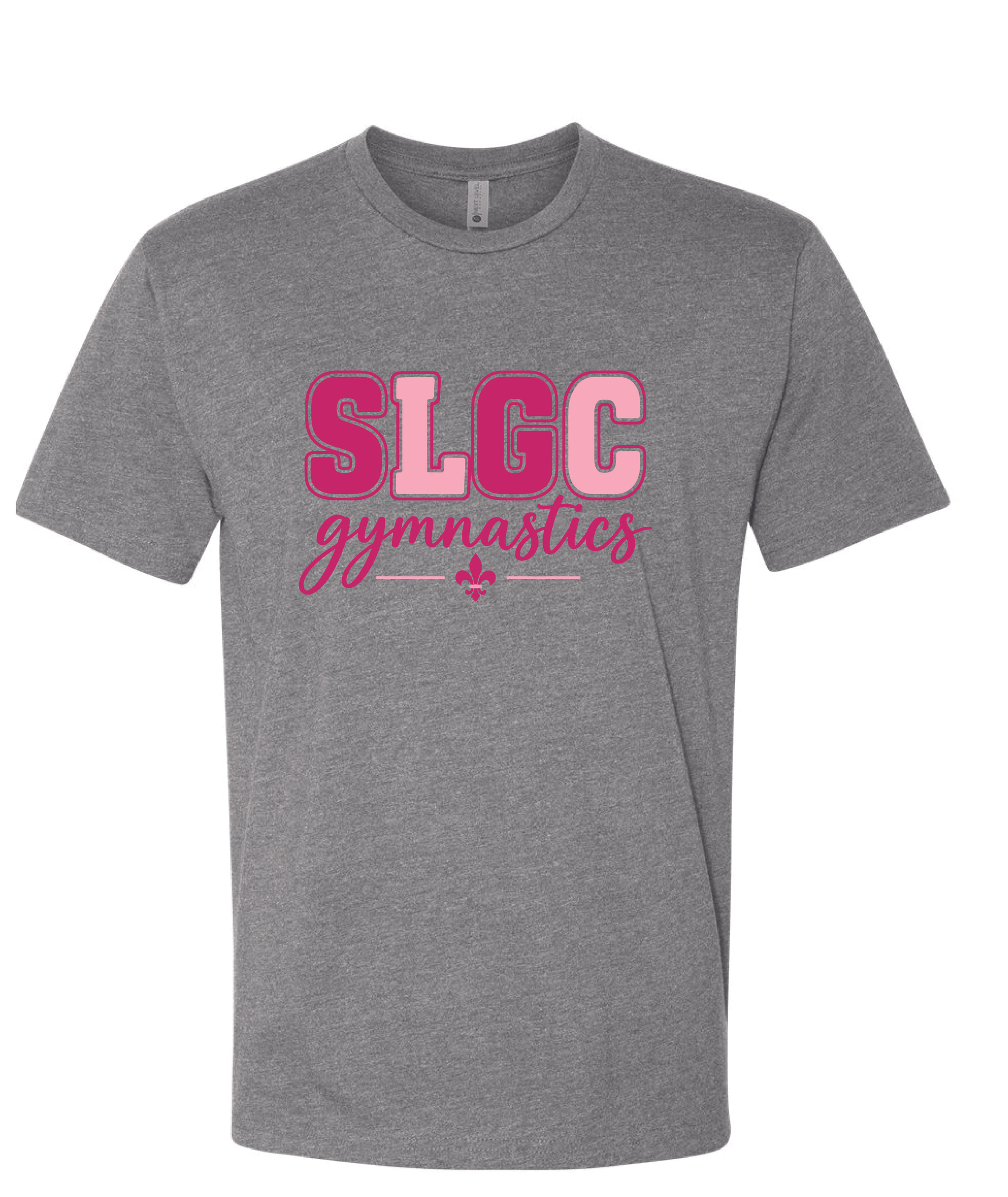 Next Level Gray Tee SLGC Pink Font