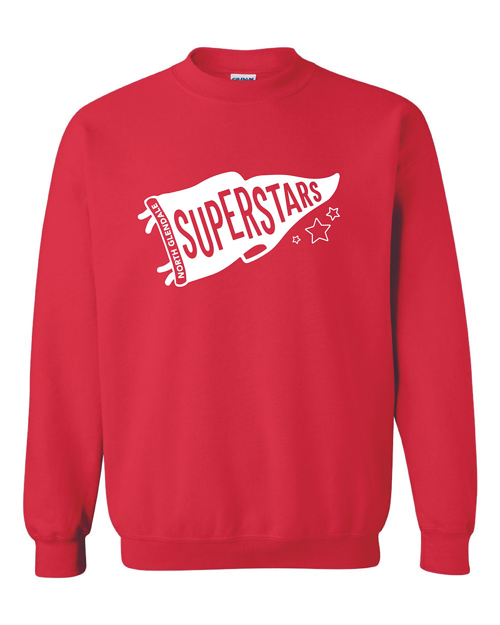 North Glendale Flag Red Crew Neck Sweatshirt