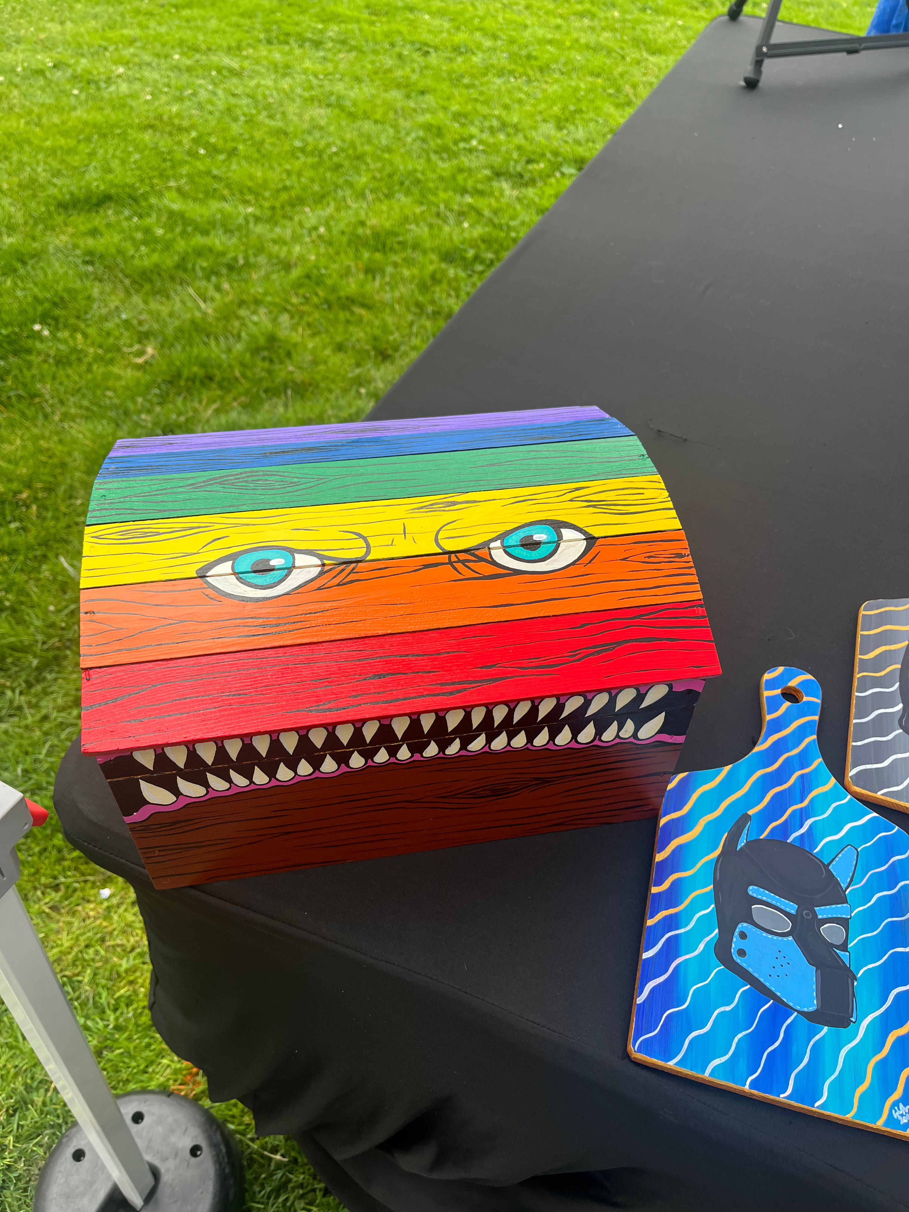 Large handpainted rainbow mimic box 