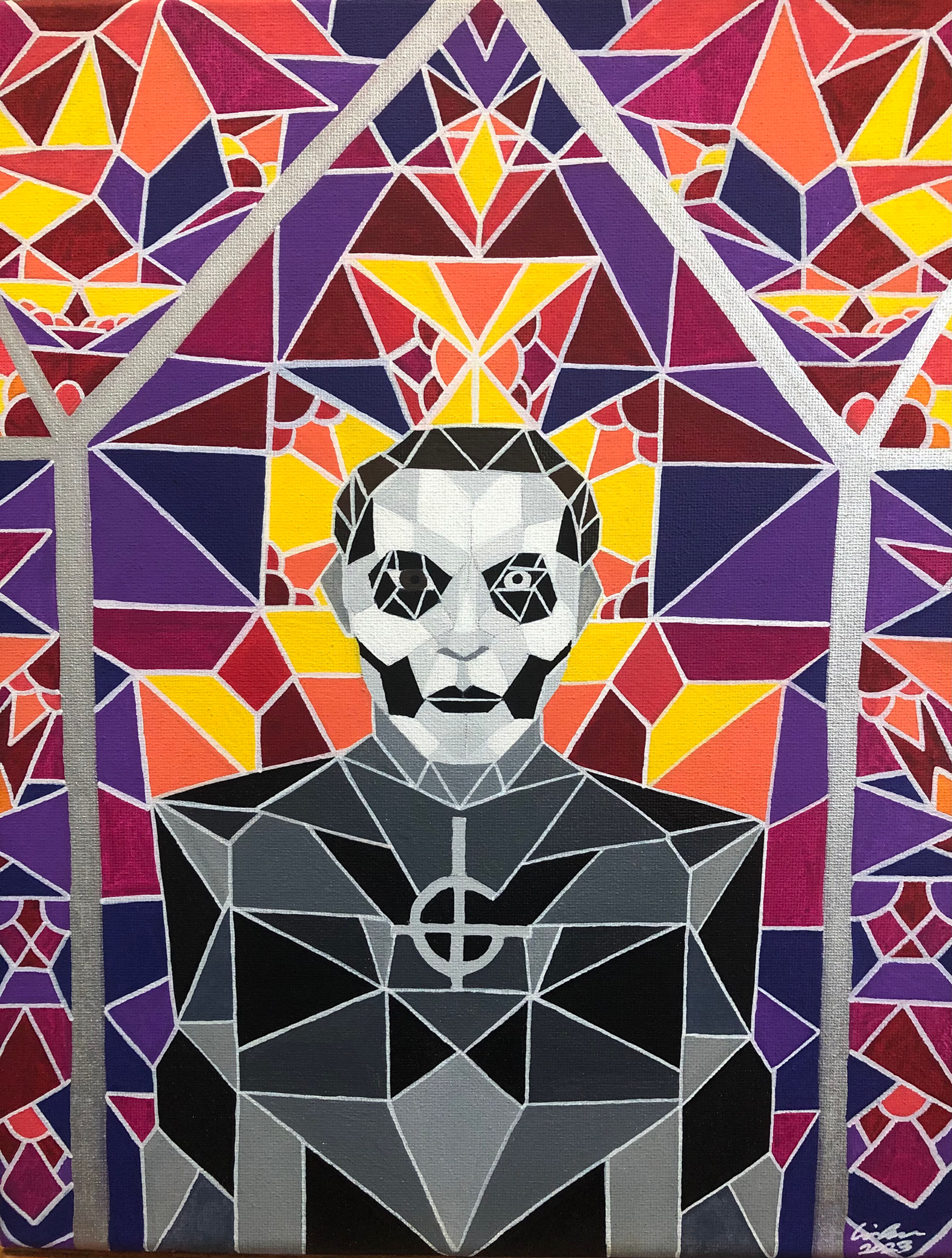 Stained ghost paper print