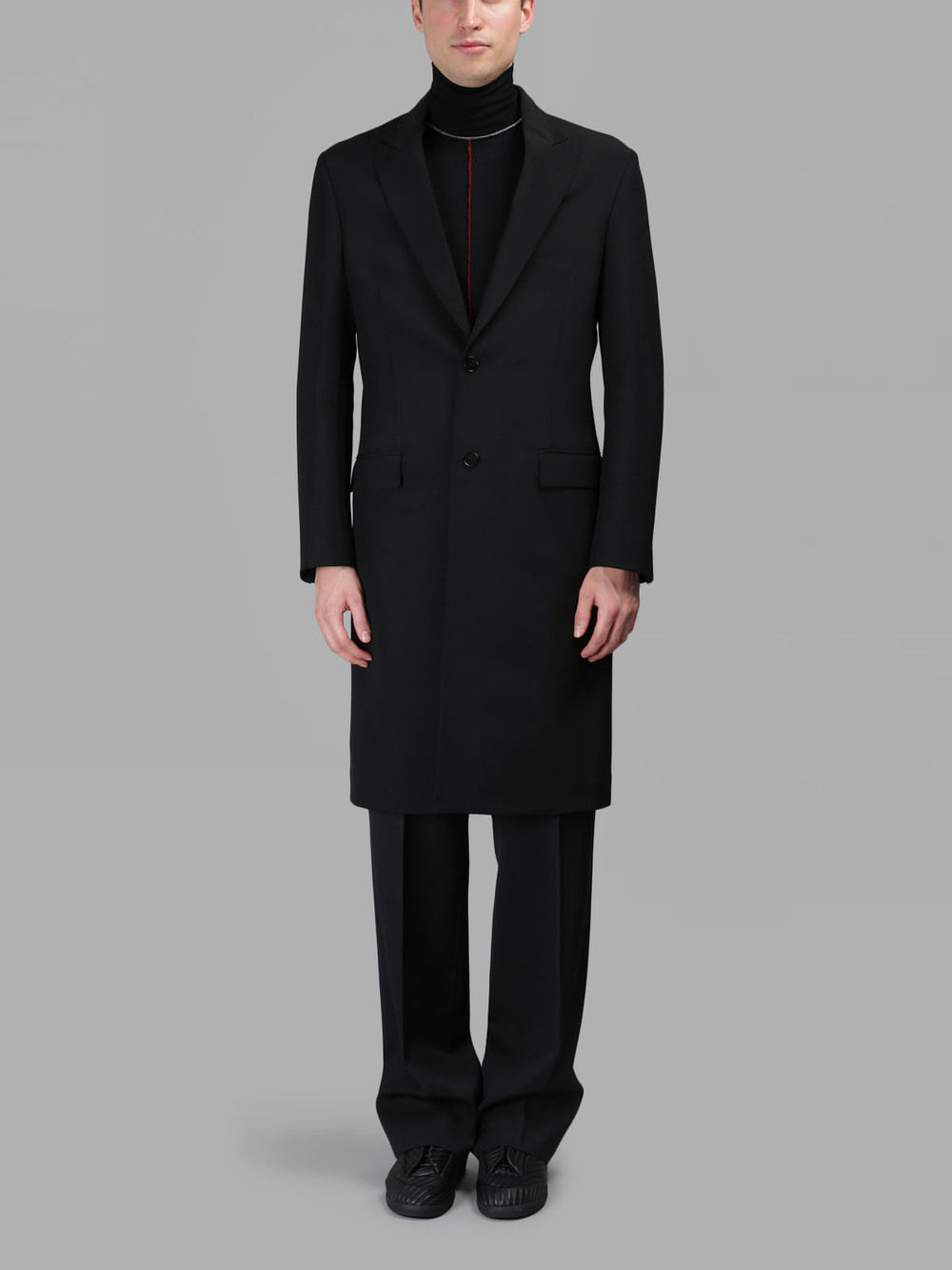 MAISON MARGIELA MEN'S BLACK SINGLE BREASTED COAT