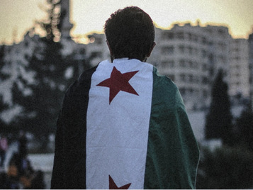 man with syrian flag