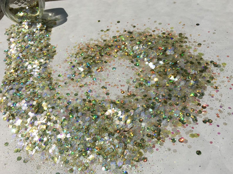 Golden Calcite 50/50 Biodegradable / Compostable Glitter Mix