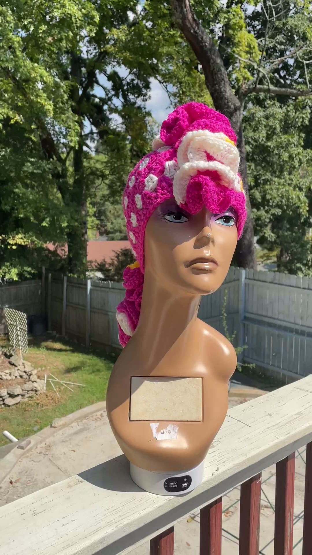 Handmade Crochet Ruffle Mohawk Beanie