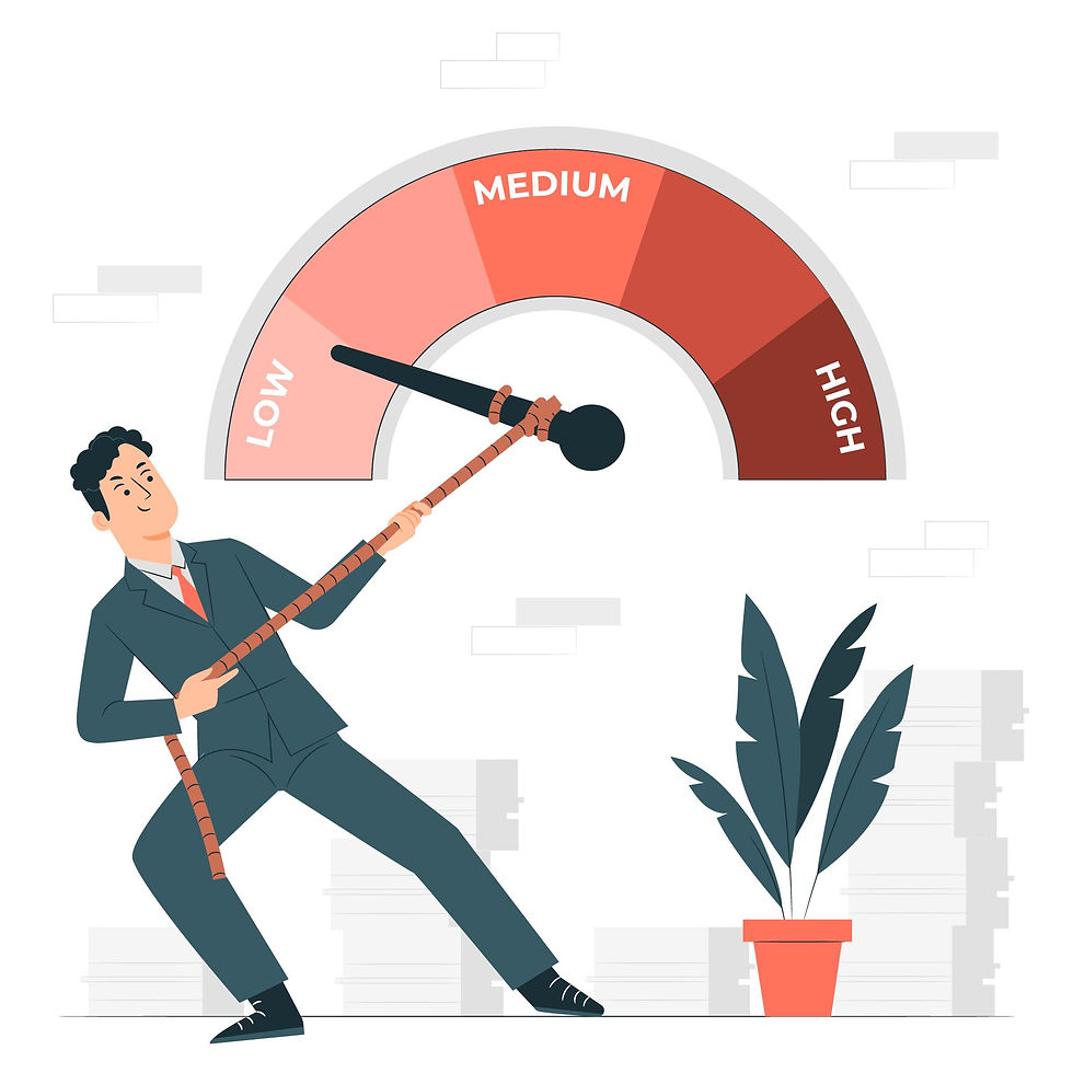 A riskometer being pulled towards the low-risk section by a man, demonstrating that risk management can be achieved through a registered investment advisor.