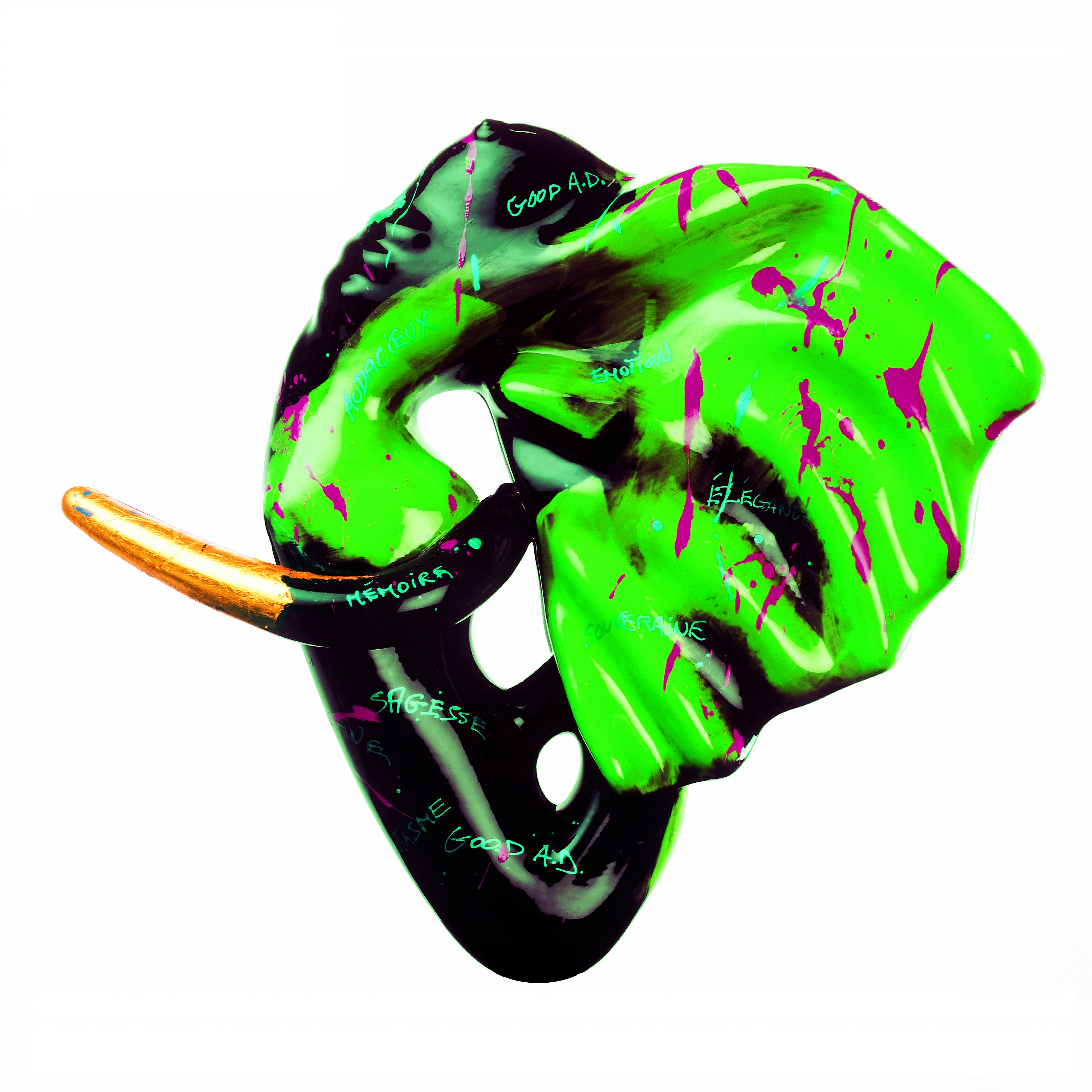 ELEPHANTASME VERT 70X70CM