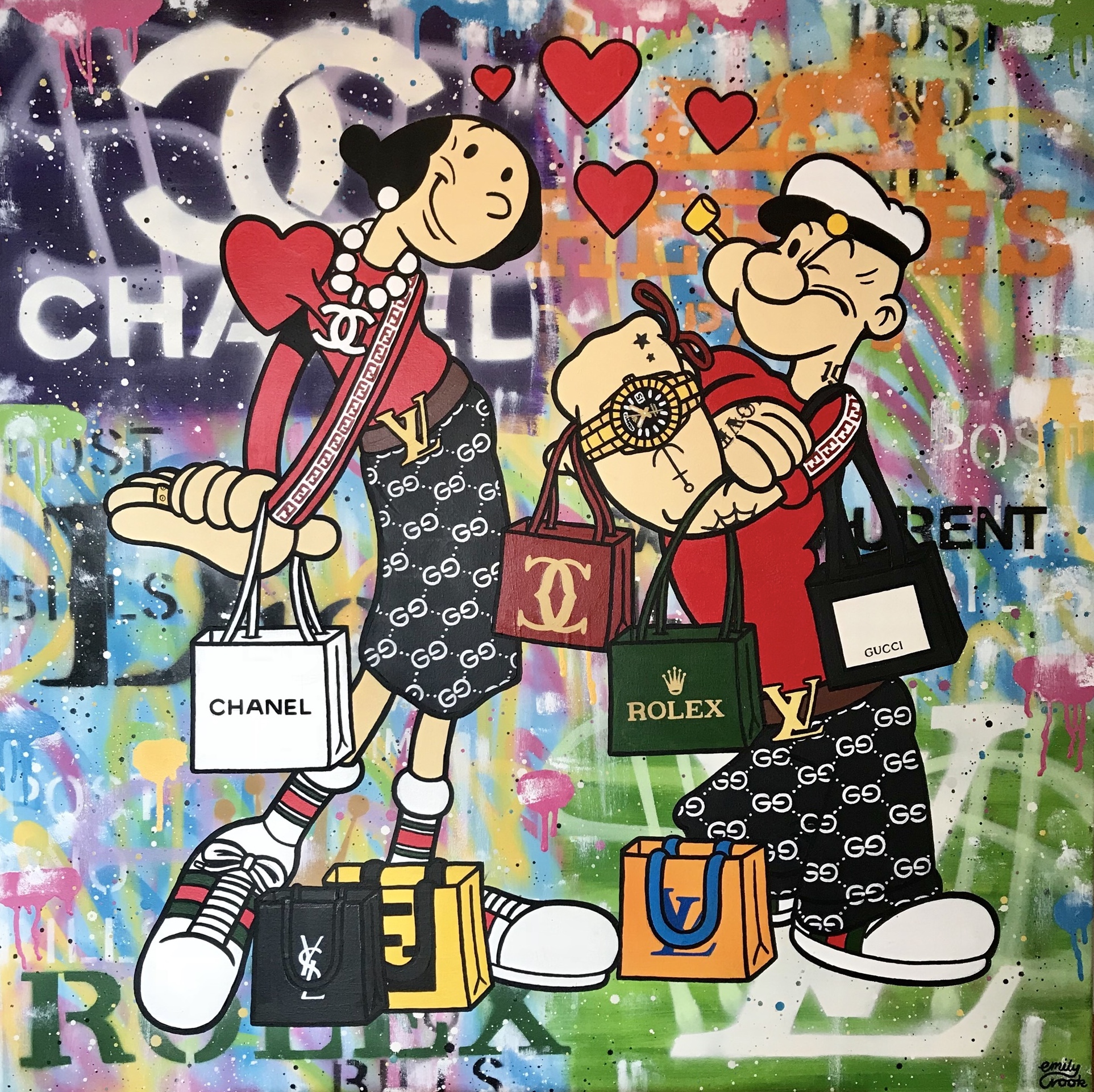 SHOPPING SPREE 100x100cm
