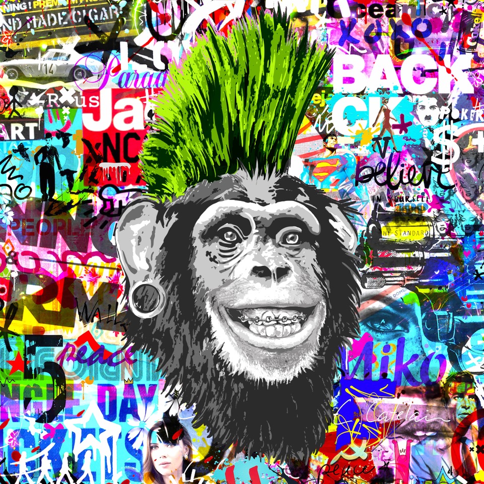 CRAZY GREEN MONKEY 43X35X1,8CM
