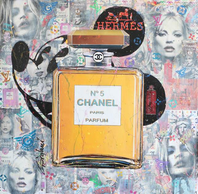CHANEL PARIS PARFUM MICKEY 101X101CM