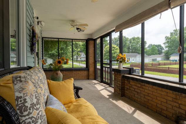 HDR real estate photograph of Indianapolis home exterior at golden hour.