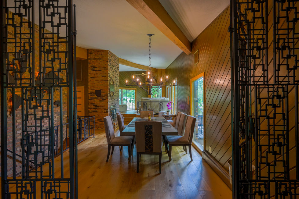 Architectural photography highlighting mid-century design and custom finishes