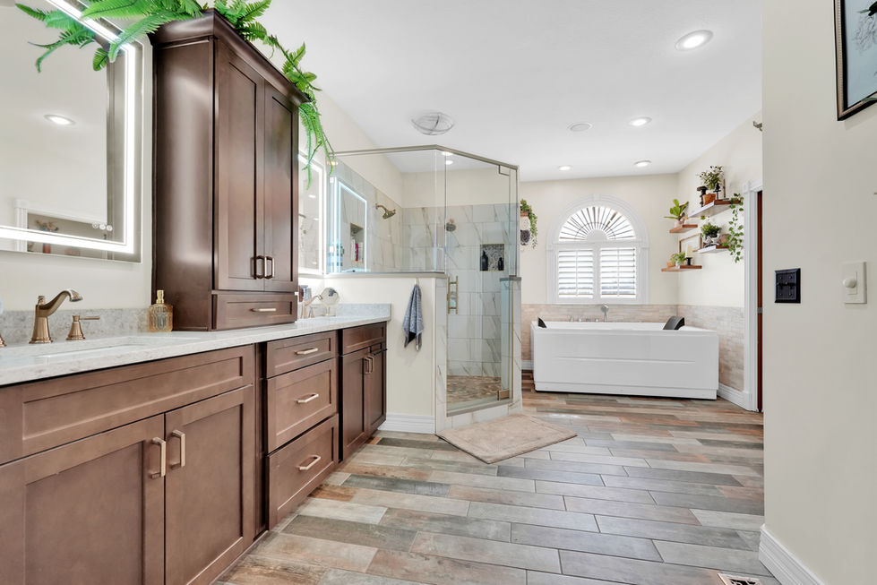 Luxury bathroom with double vanity in Greencastle Indiana home